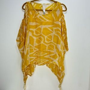 Chicos Oversized Linen popover poncho